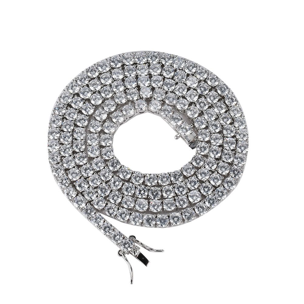 Unisex Hip-Hop Chain Copper Inlaid Zircon Tennis Necklace_ipsvogv.com