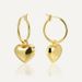 Metal Texture Ins Glossy Heart Shaped Earrings For Women Copper Plated K Gold Fashionable And Simple Peach Heart Earrings_ipsvogv.com