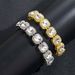 Unisex Hip Hop Full Diamond 13mm Wide Square Diamond Bracelet Inlaid With Diamond Rock Sugar Cuban Chain Square Diamond Hip Hop Men's Bracelet_ipsvogv.com