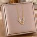 Full Diamond Angel Wings Titanium Steel Female Advanced Design Colorless Collar Chain Necklace Jewelry_ipsvogv.com