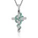 Ins necklace men's retro green cross snake pendant personality creative copper micro inlaid zircon hip hop jewelry_ipsvogv.com