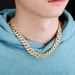 Jin Ao Hip-Hop 14MM Diamond-Shaped Double Row Full Diamond Cuban Chain Men's Necklace Bracelet Trendy_ipsvogv.com