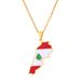 Retro Lebanon Oil Drops Map Pendant Necklace Men and Women Stainless Steel Couple Necklace Trend Accessories_ipsvogv.com