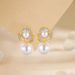 S925 sterling silver real gold electroplating light luxury flower pearl zircon earrings female light luxury niche ear jewelry_ipsvogv.com