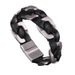 Black Genuine Leather Woven Bracelet For Men, Extra Wide Bold High Street Mingke Chain Titanium Steel Trendy Brand_ipsvogv.com