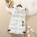 Down padded waistcoat for women autumn-winter sleeveless vest mid-length hooded vest_ipsvogv.com