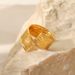 gold pleated pattern stainless steel ring niche INS Wind ring Women's titanium steel ring_ipsvogv.com