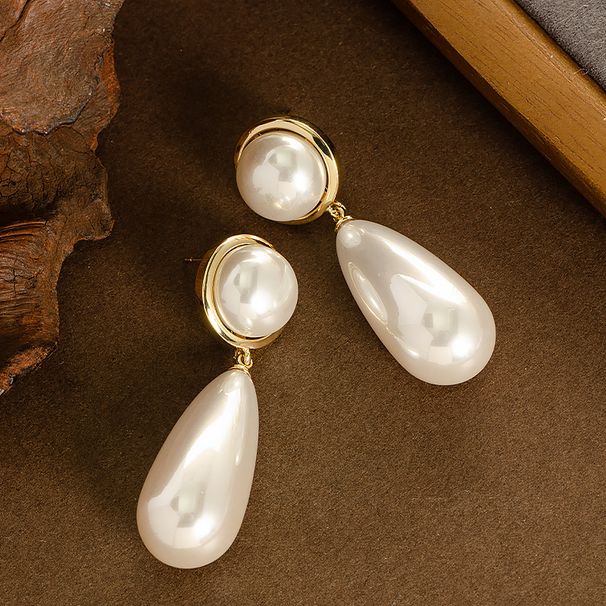 Silver Needle, Light Luxury, Simple, Extra Large, Brightness Pearl Earrings, Fashionable And High Grade Earrings For_ipsvogv.com