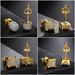Unisex new hip hop zircon earrings for men, geometric full diamond gold plated screw buckle earrings, personalized trendy earrings_ipsvogv.com
