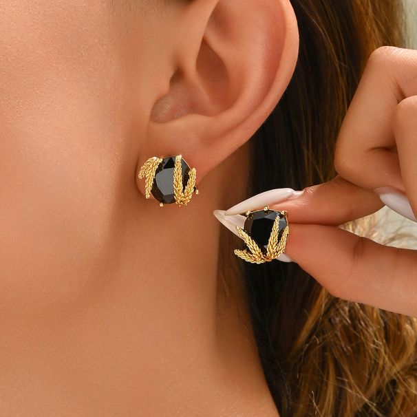 Small niche fresh sweet Korean version women's earrings, wheat ear inlaid with zircon, high-end design, earrings and_ipsvogv.com