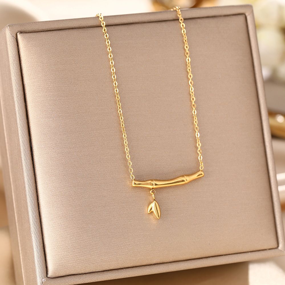New Fashionable Titanium Steel Necklace For Women, Light Luxury Bamboo Knot Step By Step, High End Pendant, Clavicle_ipsvogv.com