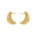 Fashion Personality Cold Style High Grade Copper Plated Real Gold Pleated Irregular Ox Horn Earrings_ipsvogv.com