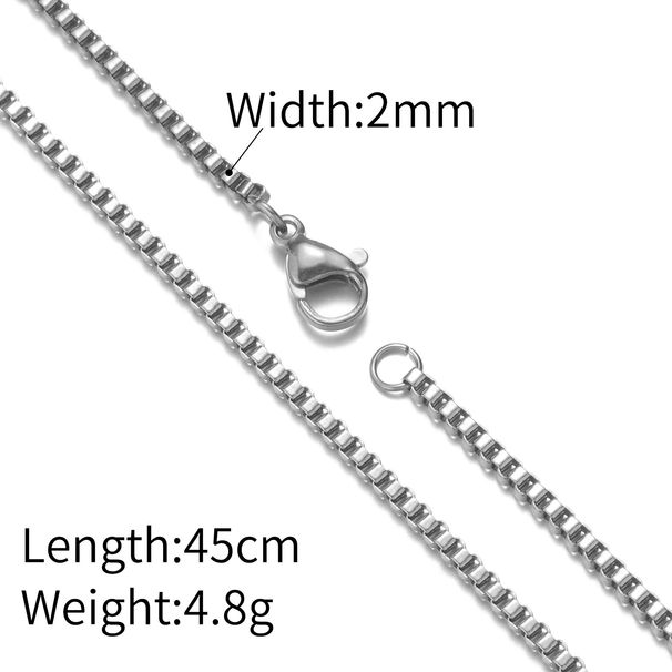 Titanium steel does not fade K electroplated snake bone chain box chain square pearl necklace stainless steel Cuban chain plain chain_ipsvogv.com