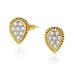 Women's Jewelry Pearl Edge Full Diamond Water Drop Single Flower Earrings Imported Brass Inlaid Zircon French Retro Simple Design Earrings_ipsvogv.com