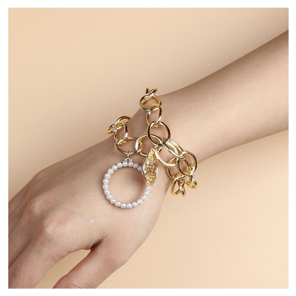 Jewelry Exaggerated Geometric Hollow Bracelets For Women Punk Multi Layer Pearl Temperament Bracelet_ipsvogv.com
