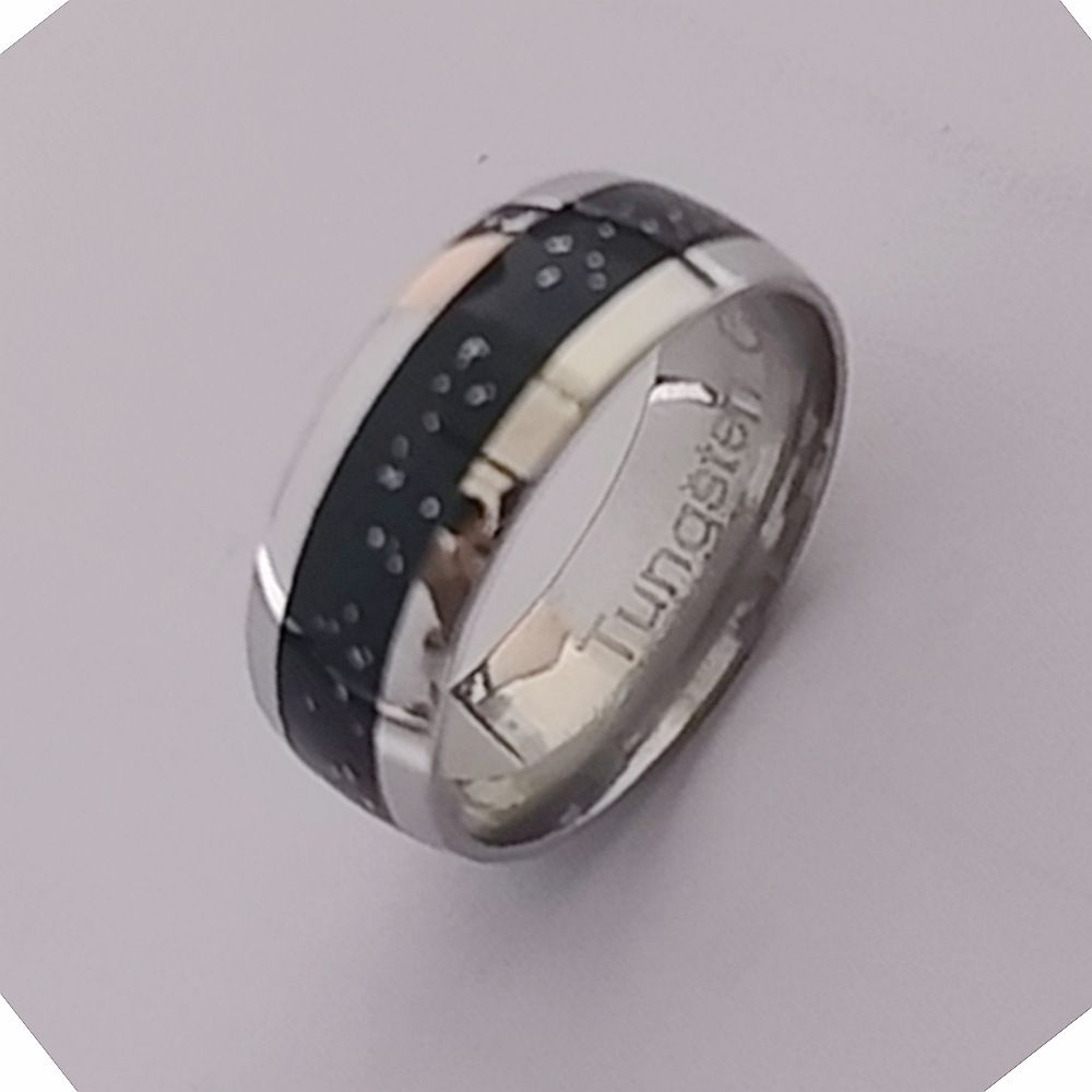 New Fashionable Men's Titanium Steel With Starry Sky Design And Elegant Handmade Jewelry Ring_ipsvogv.com