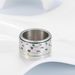 Ethnic Tibetan five way caishen ring yellow, white, red, black and green God of Wealth titanium steel rotatable ring hand jewelry_ipsvogv.com