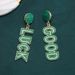 St. Patrick's Day alloy letters inlaid with diamonds and rice beads GOOD LUCK Irish theme event_ipsvogv.com