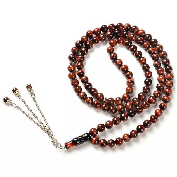 Natural 8mm Hand Held 99 Muslim Prayer Bracelet DIY Tassel Beads Handle Chain_ipsvogv.com