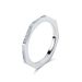 Ins titanium steel diamond white shell tail ring ring octagonal small cut simple design style commuter wear hand jewelry_ipsvogv.com