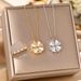Korean Version Live Streaming Titanium Steel Necklace For Women, Featuring Multi Wearing Clover Magnetic Zirconia_ipsvogv.com