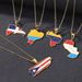 Venezuela/Dominican Republic/Paraguay South America map necklace stainless steel pendant accessories_ipsvogv.com