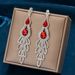 Women’s Jewelry Set Fashion Christmas Series Earrings Temperament Super Sparkling Rhinestone Long Tassel Earrings Fashion Blue Crystal Earrings_ipsvogv.com