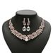 New Trendy Small Items Bride Necklace And Earrings Two-Piece Set Electroplated Jewelry_ipsvogv.com