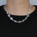 Men's Hip-Hop Style Cross & Heart Eye Pendant Necklace With Cubic Zirconia, Cuban Link Chain, Silver Full Of Diamonds Personality Trend Jewelry_ipsvogv.com