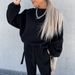 Women's Clothing autumn and winter new fashion solid color sweatshirt casual two piece set_ipsvogv.com