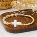 Bohemian Style Shell Cross Crystal Bracelet Simple Versatile Glass Beads Women's Adjustable Bracelet Jewelry_ipsvogv.com