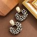 Fashion Leopard Print Large Circle Acrylic Resin For Women, Light Luxury High-end Silver Needle Earrings_ipsvogv.com