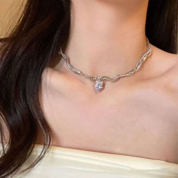 Zircon Crystal ! Love Light Luxury Niche End Cold Wind Necklace Clavicle Chain 2022 New High School Student_ipsvogv.com