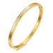 2PCS New Minimalist And Versatile Gold Inlaid Zirconium Couple Opening Stainless Titanium Steel Fashionable Bracelet_ipsvogv.com