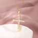 Stainless Steel Necklace Cross Pendant Super Sparkling Water Diamond Hiphop Male And Female Trendy Rap Singer_ipsvogv.com