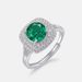 Emerald green high carbon diamond ring S925 silver full of brilliant colored gemstone finger ring retro all match_ipsvogv.com