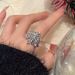 Rotatable Light Luxury Zircon Snowflake Ring Women's High Sense Exquisite Trendy Ring Niche New Versatile Jewelry Wholesale_ipsvogv.com