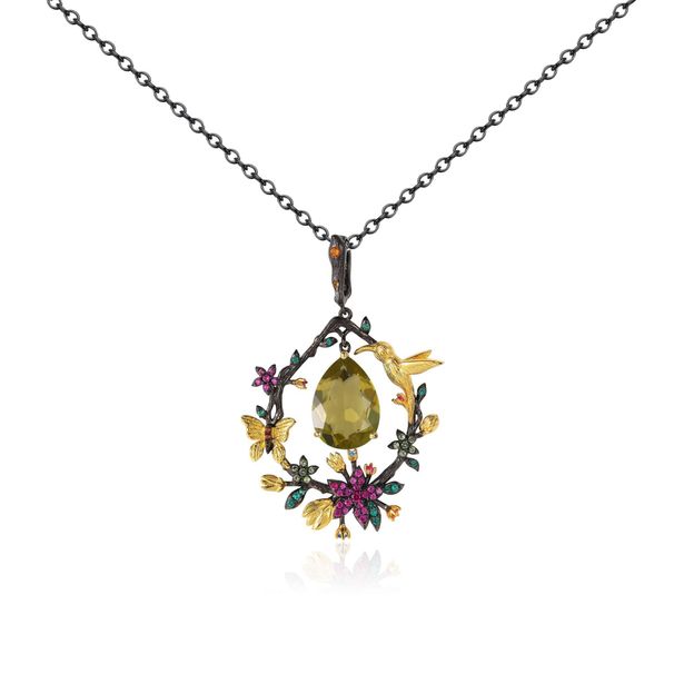 Spring On The Branches Pendant Silver Natural Colored Gemstone Necklace Design Small Fresh Natural Style Necklace Female Ins Style_ipsvogv.com
