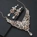 New Accessories Set Fashion Red Rhinestone Necklace Earrings Ins Jewelry_ipsvogv.com