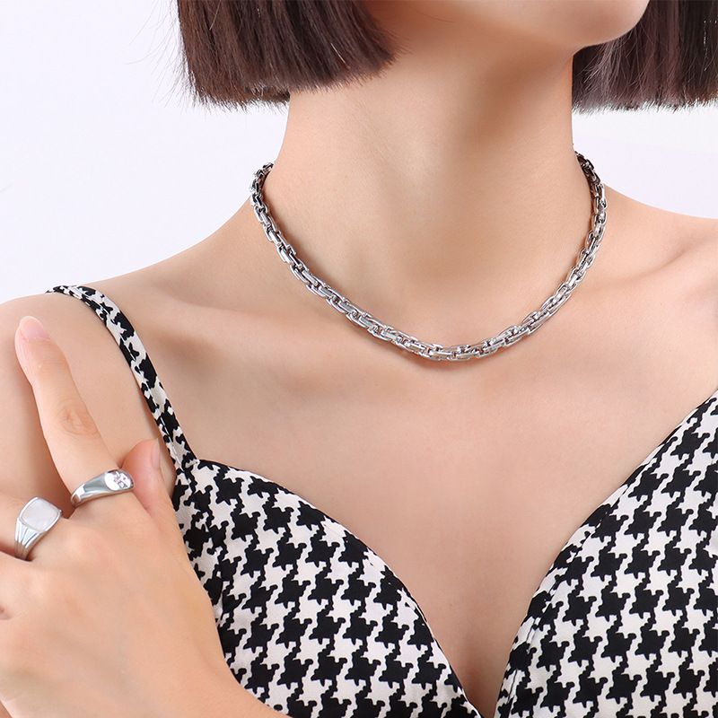 Necklace Ins Titanium Steel Chain Necklace Plated With Real Gold, You Don't Need To Take Off The Jewelry When Taking A Bath P064_ipsvogv.com