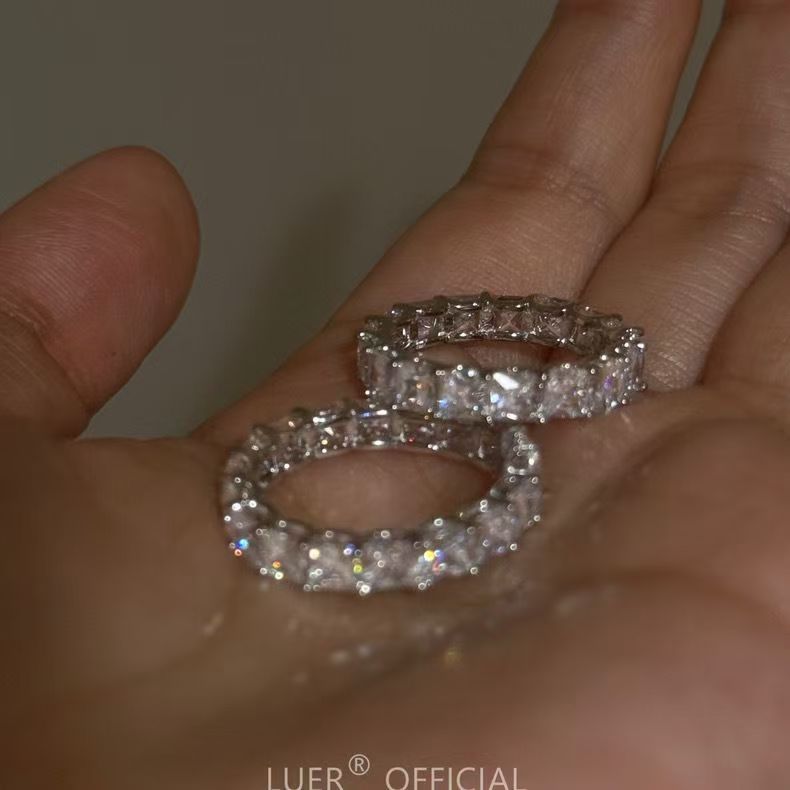 Sparkling Zircon Full Circle, Female Niche Design, Light Luxury, High-end, Exquisite Ring Temperament, Super Sparkling_ipsvogv.com