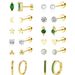 Women’s Jewelry Set Fashion Hot Sales Real Gold Brass Electroplating Fashion Star Moon Inlaid Green Zircon Earrings Earrings Set_ipsvogv.com