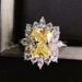 Cao Shi's New Brilliant Yellow Diamond Ring Set with Zircon Wedding Dinner Bridal Handwear Gift_ipsvogv.com