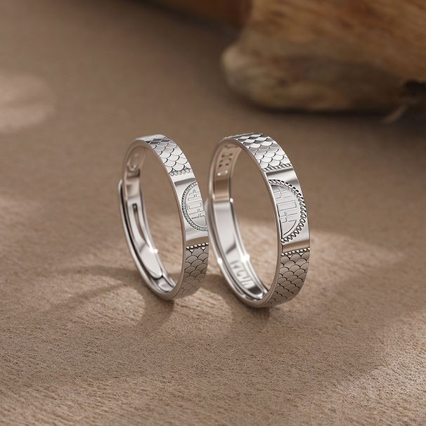 Small Niche Design Sense S Pure Silver Double Happiness Couple Ring, A Pair Of Temperament, Sparkling And Broken Ice,_ipsvogv.com