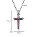 Men's Punk Style Cross Pendant Necklace - Red & Blue Braided Cord With Nail Design (Gothic Jewelry Edgy Layered Chain)_ipsvogv.com