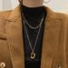 Geometric Titanium Steel Double-layer Necklace Female Niche Design With A Sense Of Light Luxury, Simple Temperament,_ipsvogv.com