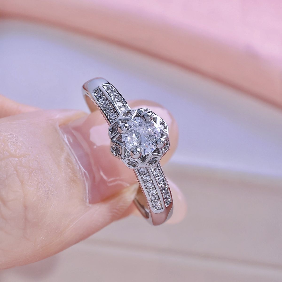 Small Luxury Non Fading White Copper Plated With White Gold Female Ring Movable Adjustable Small Waist Style Simple And Gorgeous Ring_ipsvogv.com