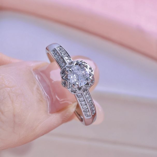Small Luxury Non Fading White Copper Plated With White Gold Female Ring Movable Adjustable Small Waist Style Simple And Gorgeous Ring_ipsvogv.com