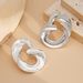 Ins Wind Liquid Metal Lava Folded Female Design Geometric Irregular Hollow Earrings_ipsvogv.com