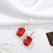 Women's Summer Niche Simple Ladies Earrings Square Color Zircon Earrings High End Earrings_ipsvogv.com